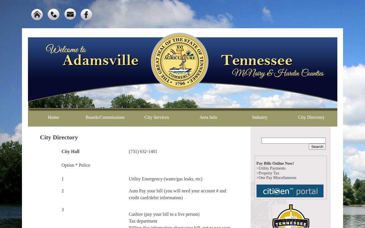 Adamsville police and city contact route