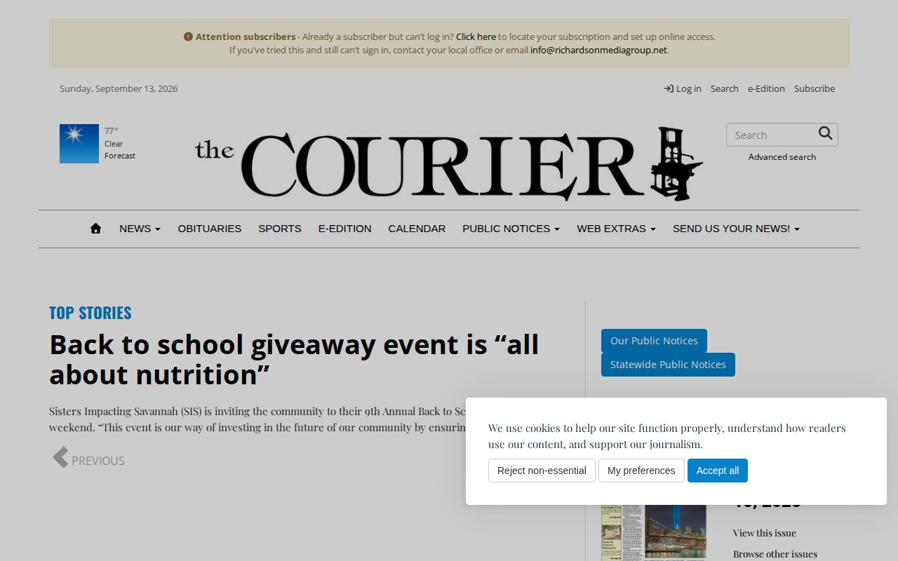 Courier local news archive for Hardin County arrest context